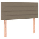 sengegavl med LED-lys 100x5x78/88 cm stof gråbrun