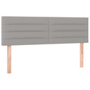 sengegavl med LED-lys 144x5x78/88 cm stof lysegrå