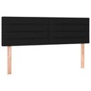 sengegavl med LED-lys 144x5x78/88 cm stof sort
