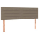 sengegavl med LED-lys 144x5x78/88 cm stof gråbrun