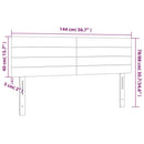 sengegavl med LED-lys 144x5x78/88 cm stof gråbrun