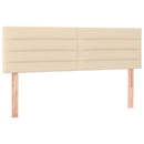 sengegavl med LED-lys 144x5x78/88 cm stof cremefarvet