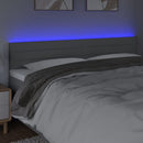 sengegavl med LED-lys 160x5x78/88 cm stof lysegrå