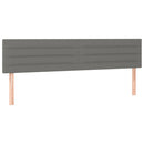 sengegavl med LED-lys 160x5x78/88 cm stof mørkegrå