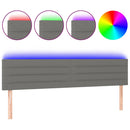 sengegavl med LED-lys 180x5x78/88 cm stof mørkegrå