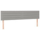 sengegavl med LED-lys 200x5x78/88 cm stof lysegrå