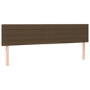 sengegavl med LED-lys 200x5x78/88 cm stof mørkebrun