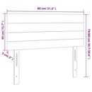 sengegavl med LED-lys 80x5x78/88 cm velour sort