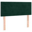 sengegavl med LED-lys 80x5x78/88 cm velour mørkegrøn
