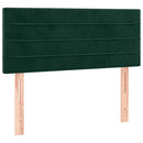 sengegavl med LED-lys 90x5x78/88 cm fløjl mørkegrøn
