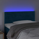 sengegavl med LED-lys 90x5x78/88 cm fløjl mørkeblå