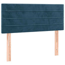 sengegavl med LED-lys 90x5x78/88 cm fløjl mørkeblå