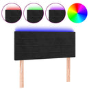 sengegavl med LED-lys 100x5x78/88 cm fløjl sort