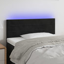 sengegavl med LED-lys 100x5x78/88 cm fløjl sort