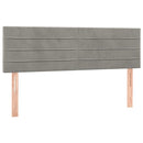 sengegavl med LED-lys 144x5x78/88 cm fløjl lysegrå