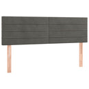 sengegavl med LED-lys 144x5x78/88 cm fløjl mørkegrå