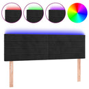 sengegavl med LED-lys 144x5x78/88 cm fløjl sort