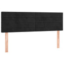 sengegavl med LED-lys 144x5x78/88 cm fløjl sort
