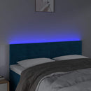 sengegavl med LED-lys 144x5x78/88 cm fløjl mørkeblå