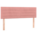 sengegavl med LED-lys 144x5x78/88 cm fløjl lyserød