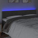 sengegavl med LED-lys 160x5x78/88 cm velour mørkegrå