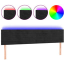 sengegavl med LED-lys 160x5x78/88 cm velour sort