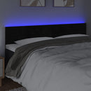 sengegavl med LED-lys 160x5x78/88 cm velour sort