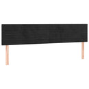 sengegavl med LED-lys 160x5x78/88 cm velour sort