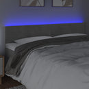 sengegavl med LED-lys 180x5x78/88 cm velour lysegrå
