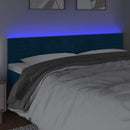 sengegavl med LED-lys 180x5x78/88 cm fløjl mørkeblå