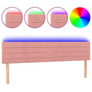 sengegavl med LED-lys 180x5x78/88 cm fløjl lyserød