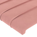 sengegavl med LED-lys 180x5x78/88 cm fløjl lyserød