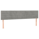 sengegavl med LED-lys 200x5x78/88 cm fløjl lysegrå