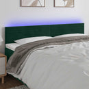 sengegavl med LED-lys 200x5x78/88 cm fløjl mørkegrøn