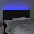 sengegavl med LED-lys 80x5x78/88 cm stof sort