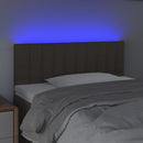 sengegavl med LED-lys 80x5x78/88 cm stof gråbrun
