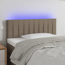 sengegavl med LED-lys 80x5x78/88 cm stof gråbrun