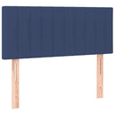 sengegavl med LED-lys 80x5x78/88 cm stof blå