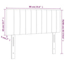 sengegavl med LED-lys 90x5x78/88 cm stof lysegrå