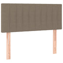 sengegavl med LED-lys 90x5x78/88 cm stof gråbrun