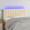 sengegavl med LED-lys 90x5x78/88 cm stof cremefarvet