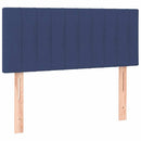 sengegavl med LED-lys 90x5x78/88 cm stof blå