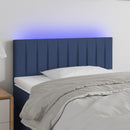 sengegavl med LED-lys 90x5x78/88 cm stof blå