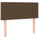 sengegavl med LED-lys 100x5x78/88 cm stof mørkebrun