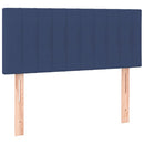 sengegavl med LED-lys 100x5x78/88 cm stof blå