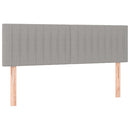 sengegavl med LED-lys 144x5x78/88 cm stof lysegrå