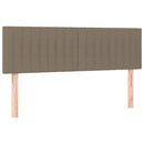 sengegavl med LED-lys 144x5x78/88 cm stof gråbrun
