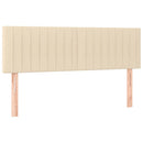 sengegavl med LED-lys 144x5x78/88 cm stof cremefarvet
