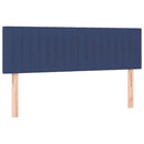 sengegavl med LED-lys 144x5x78/88 cm stof blå