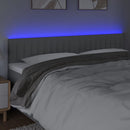 sengegavl med LED-lys 160x5x78/88 cm stof lysegrå
